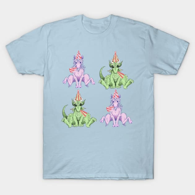 Party Hat Unicorns and Dragons T-Shirt by SimplyKitt